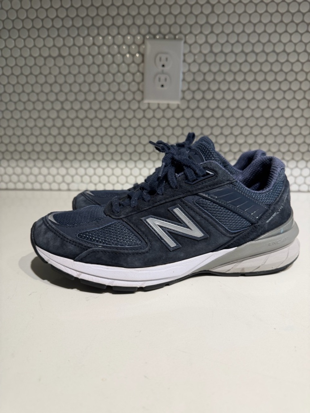 New Balance Navy 990V5 Running Shoes